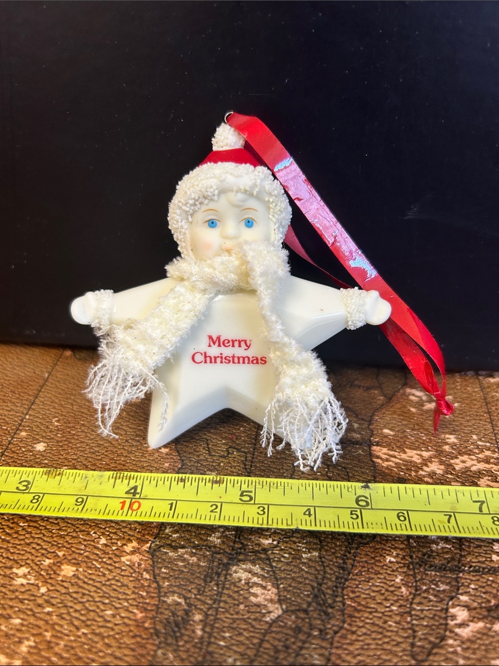 Vtg Dept 56 Snowbabies Merry Christmas Star Ornament